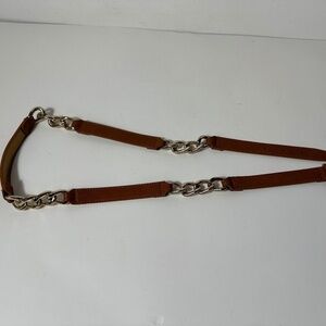 Michael Kors Belt Leather Gold Chain Link Size M 36" - 38"